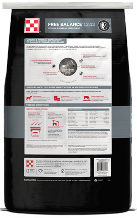 Image of Free Balance® 12:12 Vitamin and Mineral Supplement horse feed bag back facing