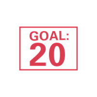 Icon reading “Goal: 20”