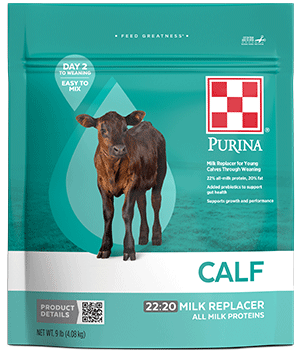 Image of package front for Purina® 22:20 All Milk Calf Milk Replacer