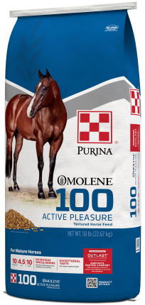 Image of Omolene #100® Active Pleasure horse feed bag right facing