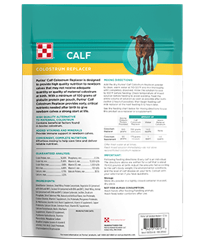 Image of package back for Purina® Calf Colostrum Replacer