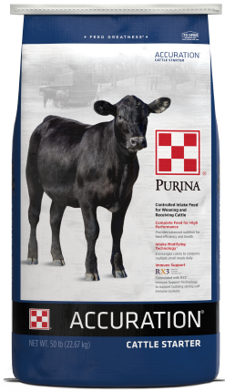 Image of Purina® Accuration® Starter with RX3 feed bag front facing