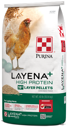 mage of Purina Layena High Protein 40 lb. package right side view