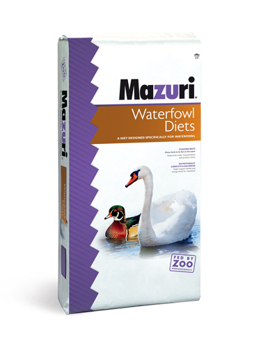 White Mazuri® Waterfowl bag with purple stripe and Mazuri® logo