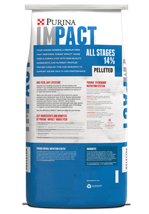 Impact All Stages 14% horse feed back facing bag