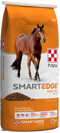 Image of Smart Edge High Fat hrose feed package left facing