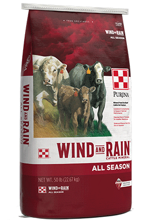 Image of Purina® Wind and Rain® Storm® All Season cattle feed bag