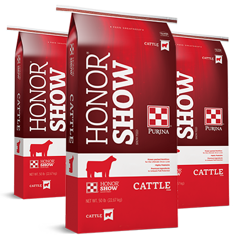 image of show chow beef cattle feed bag 
