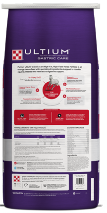 Ultium Gastric Care Horse Feed bag back facing