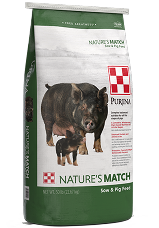 Image of Purina® Nature’s Match® Sow & Pig Complete feed bag