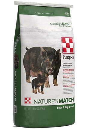 Image of Purina® Nature’s Match® Sow & Pig Complete feed bag