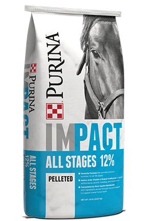 Impact All Stages 12% pelleted horse feed for horses of all ages and activity levels