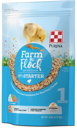 Image of Farm to Flock 20% Starter 10 lb package right facing