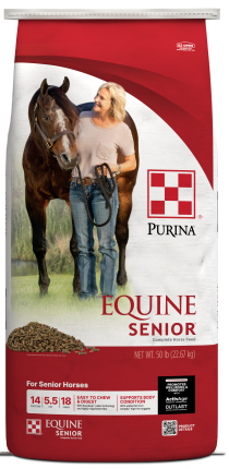 Image of Purina Equine Senior Horse Feed package front facing