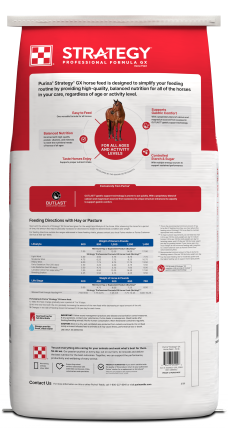 Image of Strategy® Professional Formula GX horse feed bag back facing