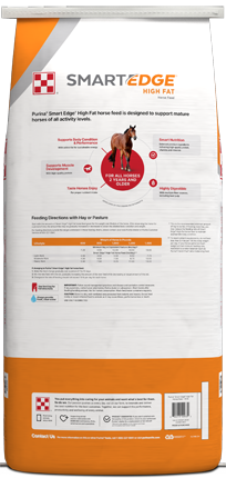 Image of Smart Edge High Fat hrose feed package back facing