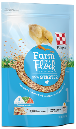 Image of Farm to Flock 20% Starter 10 lb package left facing