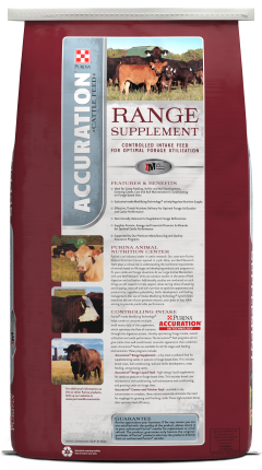 Image of Purina® Accuration® Range Supplements feed bag back facing
