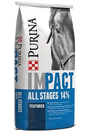 Impact All Stages 14% textured horse feed for horses of all ages and activity levels