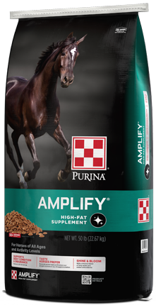 Image of Amplify® High-Fat Supplement feed package right facing