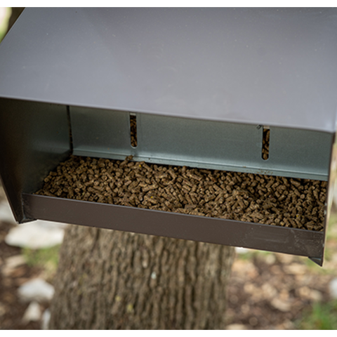 feeder with deer feed in it