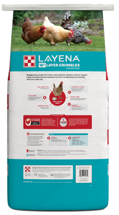  Layena® Layer Feed Crumbles 50lb packages back view