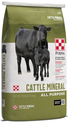 Image of Purina® All Purpose Cattle Mineral bag Left Facing 