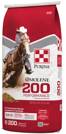 Image of Omolene #200® Performance horse feed bag right facing
