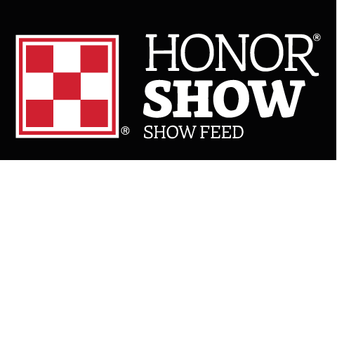 Image of red and white Honor Show Feed logo
