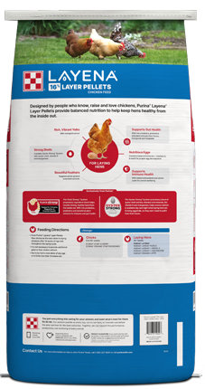  Layena® Layer Feed Pellets 50lb packages back view