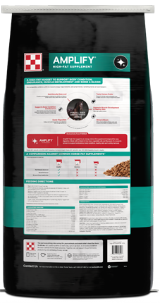 Image of Amplify® High-Fat Supplement feed package back facing