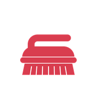 Icon of a red scrub brush.