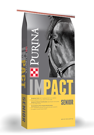 Image of Purina Impact Senior horse feed bag