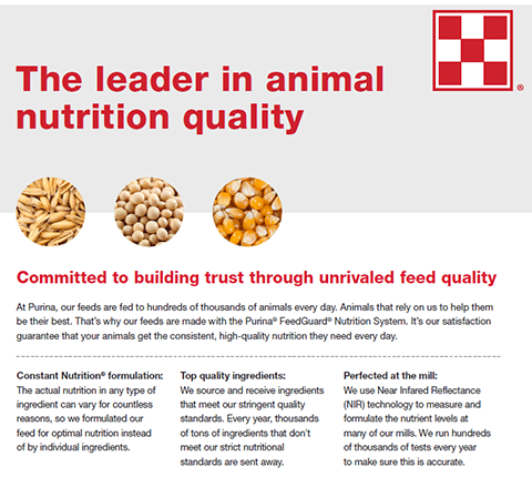 Image of the leader in animal nutrition quality poster