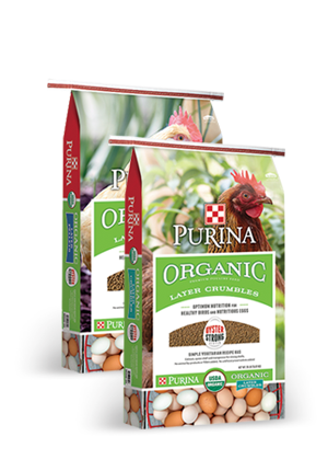 Image of Purina® Organic Layer Pellets or Crumbles  poultry feed package