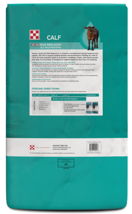 Purina 22:20 Milk Replacer 25lb Package back