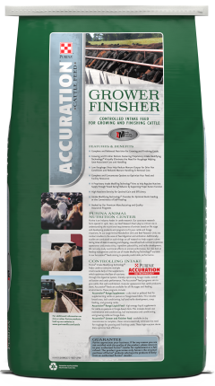 Image of Purina® Accuration® Backgrounder feed bag back facing
