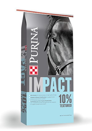 Image of Purina Impact 10:10 horse feed bag