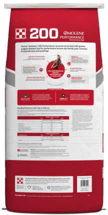Image of Omolene #200® Performance horse feed bag back facing