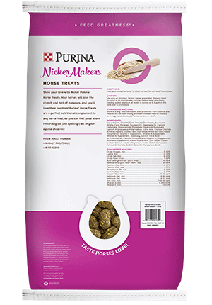 Image of Purina® Nicker Makers® Horse Treats package back facing