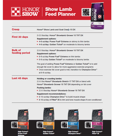 Image of Show Lamb Feed Planner
